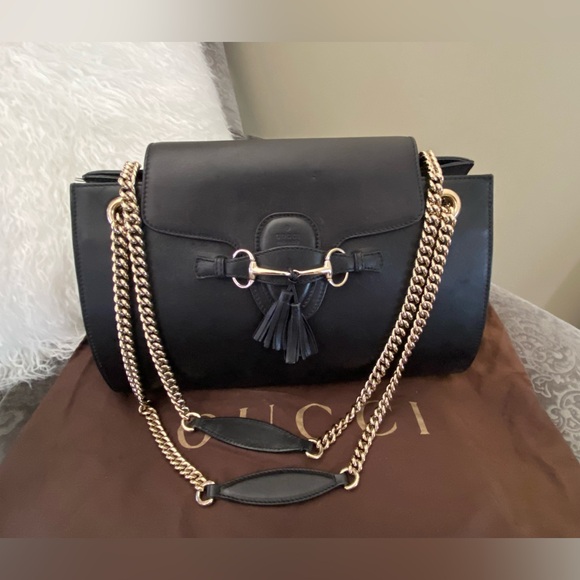 Gucci Leather Emily Shoulder Bag
295403 Black - Picture 1 of 16